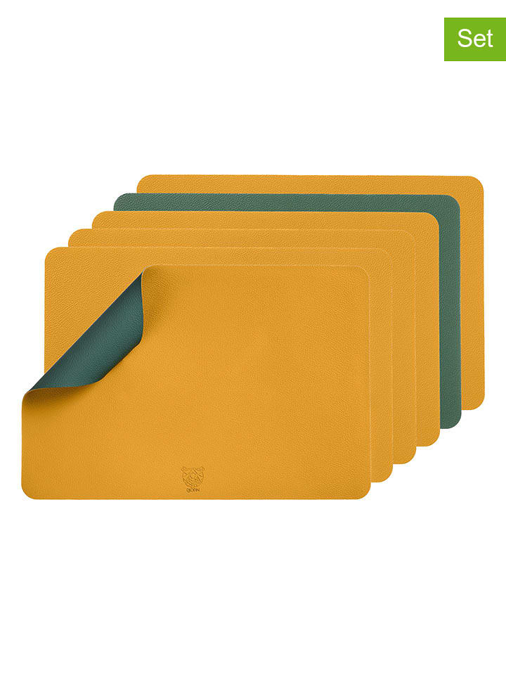 Björn Podkładki (6 szt.) w kolorze musztardowo-zielonym - 44,5 x 30 cm rozmiar: onesize