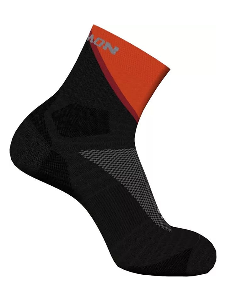 SALOMON Skarpety "Pulse Ankle" w kolorze czarno-czerwonym do biegania rozmiar: 45-47
