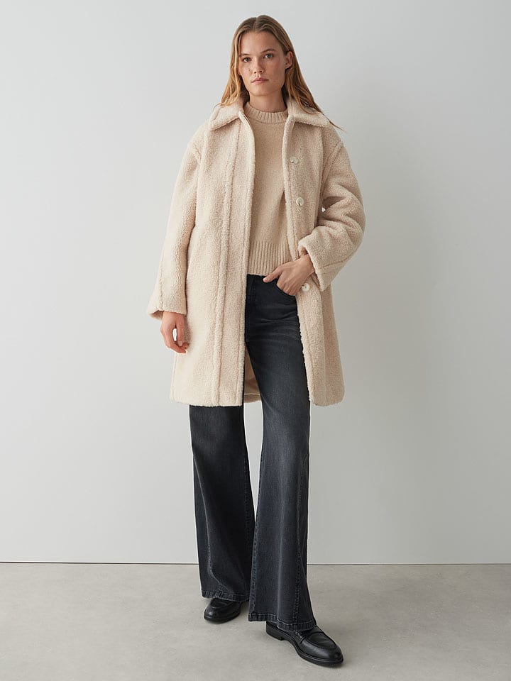 OPUS Płaszcz pluszowy "Heddy" w kolorze beżowym rozmiar: 42