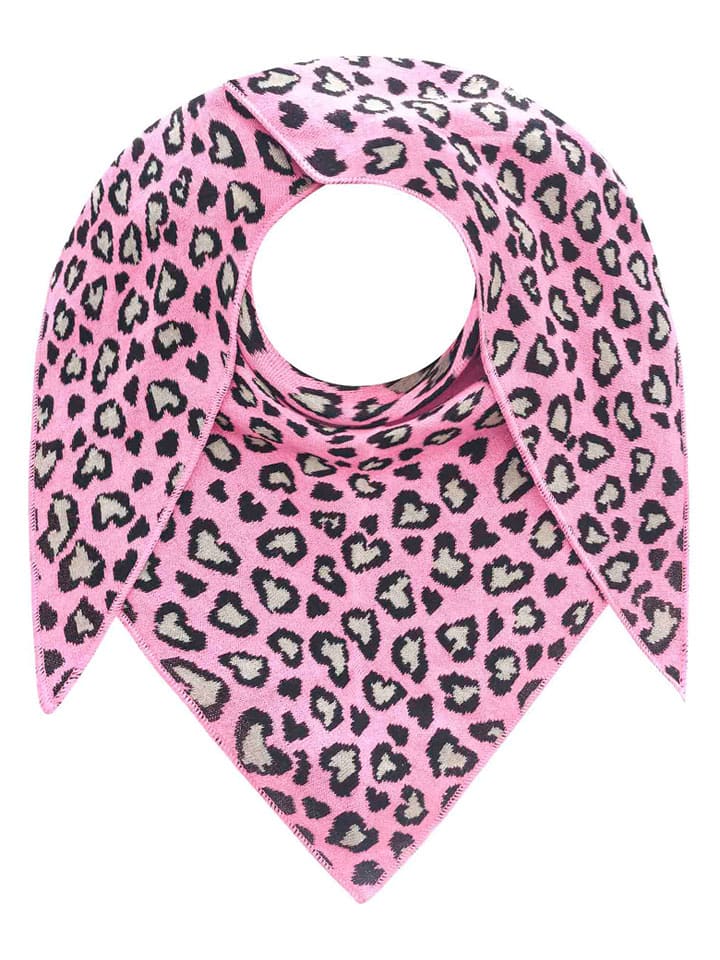 Zwillingsherz Chusta trójkątna w kolorze jasnoróżowo-czarnym - 200 x 100 cm rozmiar: onesize