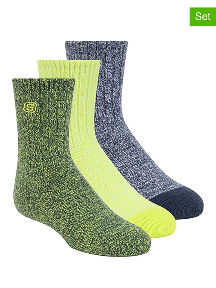 Skechers Skarpety (6 par) w kolorze granatowo-żółto-zielonym rozmiar: 21-26
