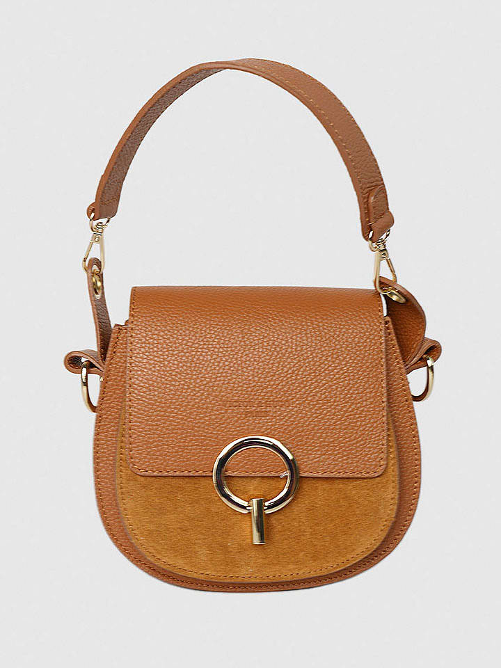 Victor & Hugo Paris Skórzana torebka "Eolia" w kolorze jasnobrązowym - 20 x 20 x 10 cm rozmiar: onesize