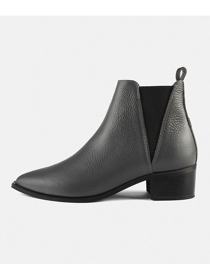 loft37 Skórzane sztyblety "Northern Star" w kolorze szarym rozmiar: 36