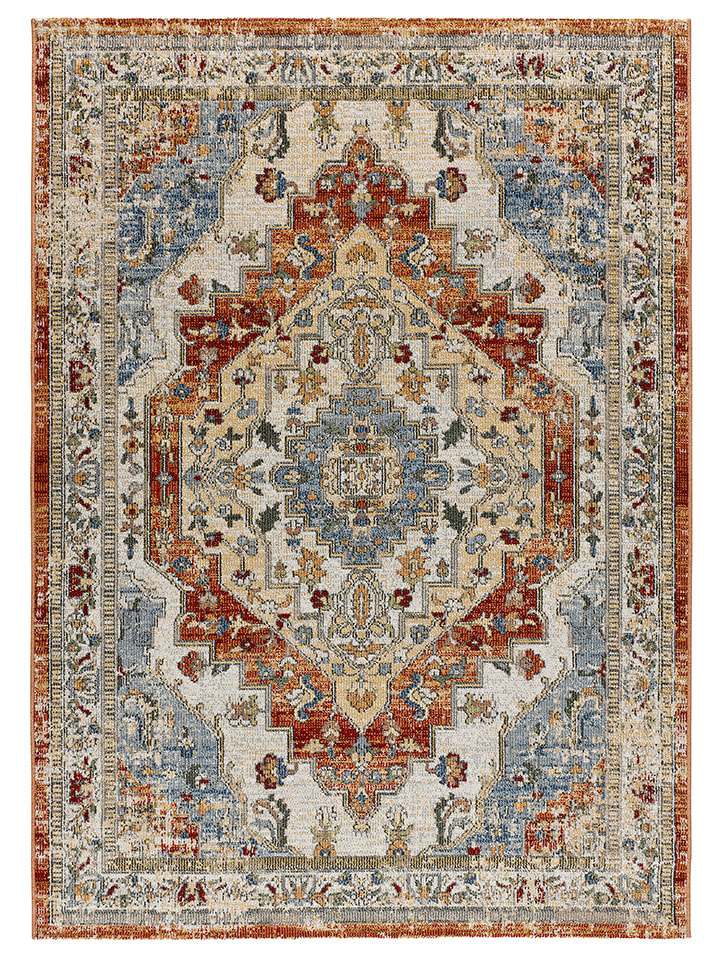 Moma Dywan zewnętrzny "Luna" w kolorze pomarańczowo-kremowo-niebieskim rozmiar: 160x230 cm