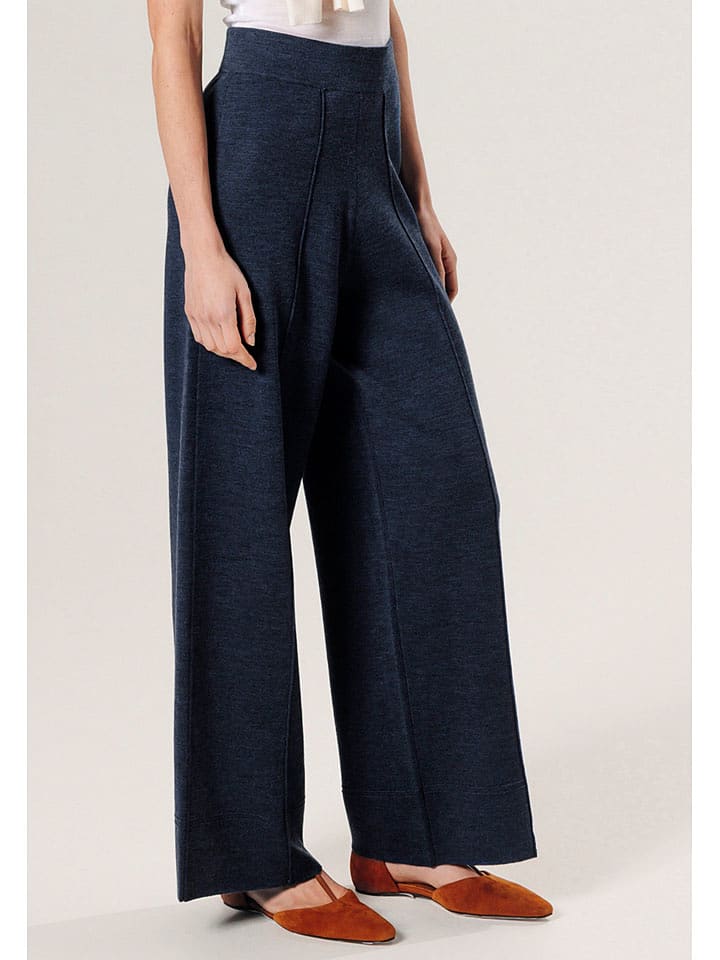 Rodier Wełniane spodnie w kolorze granatowym rozmiar: L