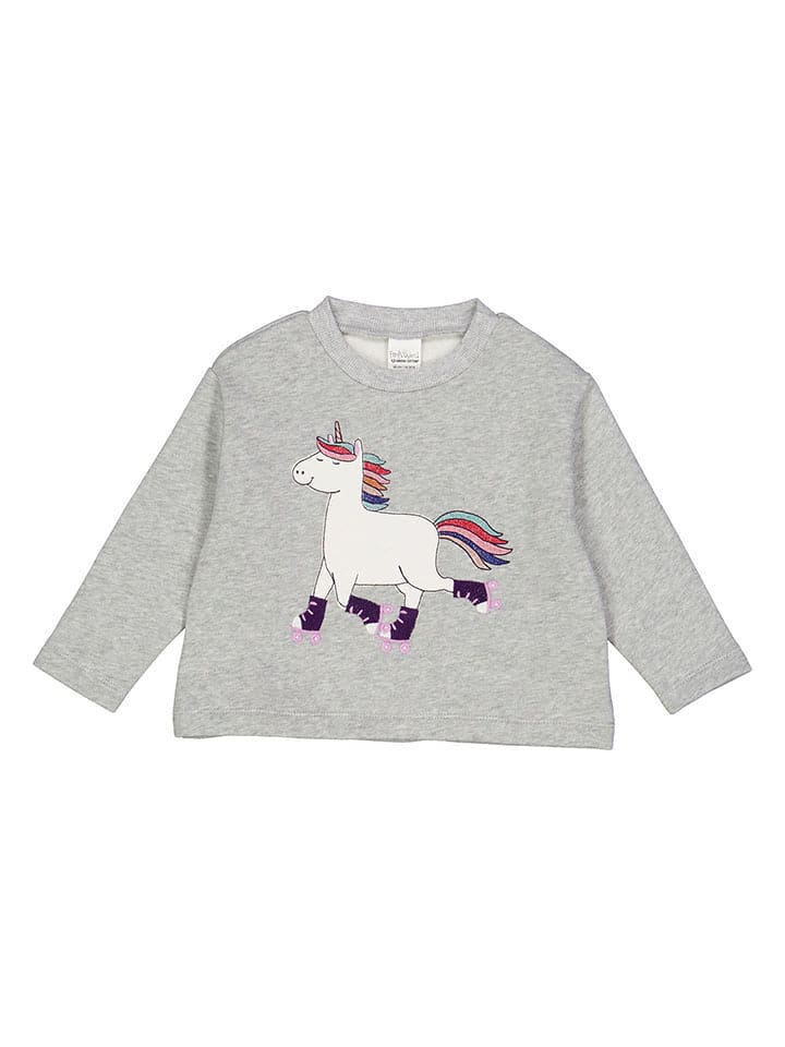 Fred´s World by GREEN COTTON Bluza "Hello unicorn" w kolorze szarym rozmiar: 86