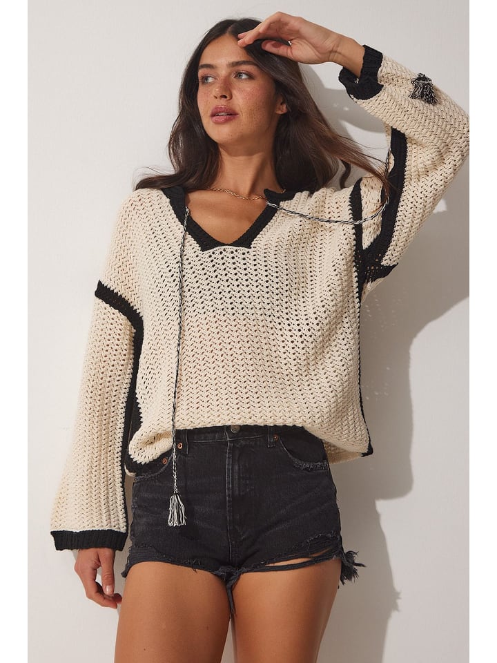 Happiness Istanbul Sweter w kolorze beżowym rozmiar: onesize