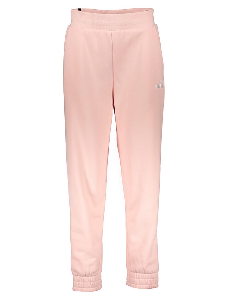 Puma Spodnie dresowe "Essentials Plus Embroidery" w kolorze jasnoróżowym rozmiar: XL