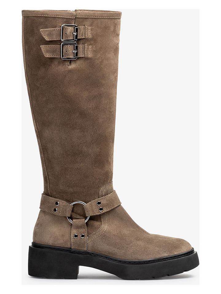 Unisa Skórzane kozaki w kolorze brązowym rozmiar: 41