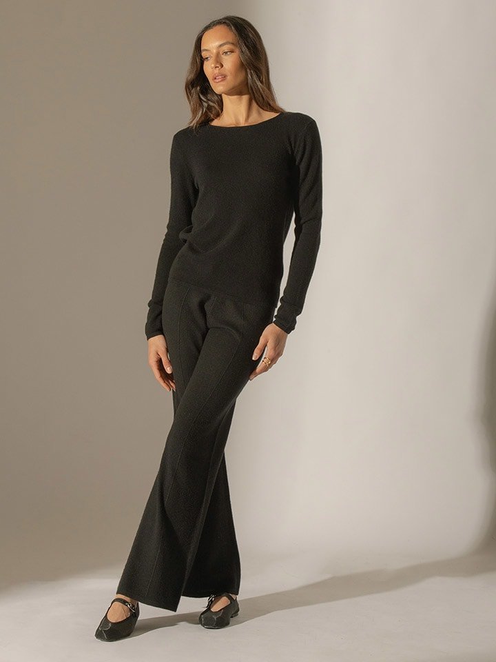 Perfect Cashmere Kaszmirowy sweter "Oprah" w kolorze czarnym rozmiar: S