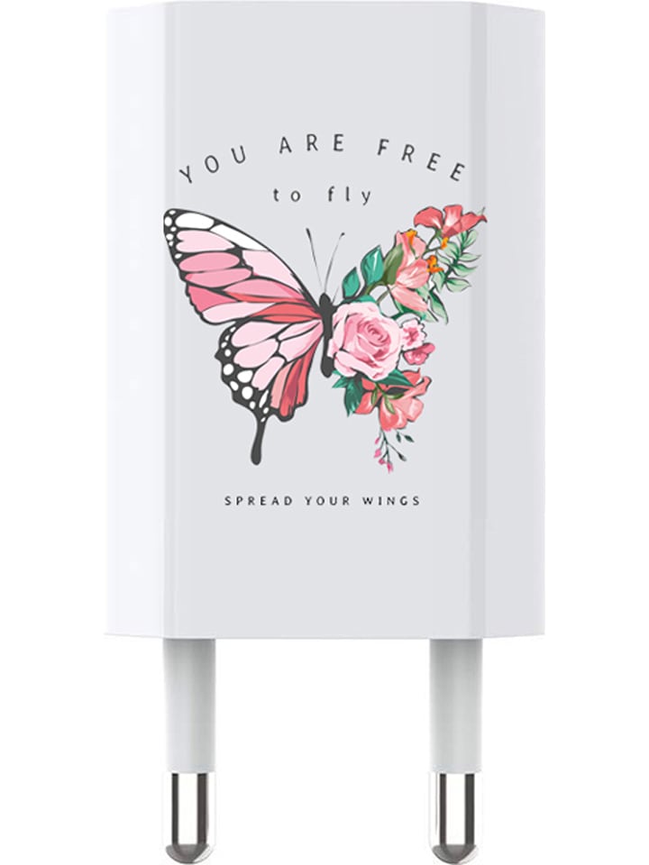 SWEET ACCESS Ładowarka USB w kolorze białym ze wzorem rozmiar: onesize