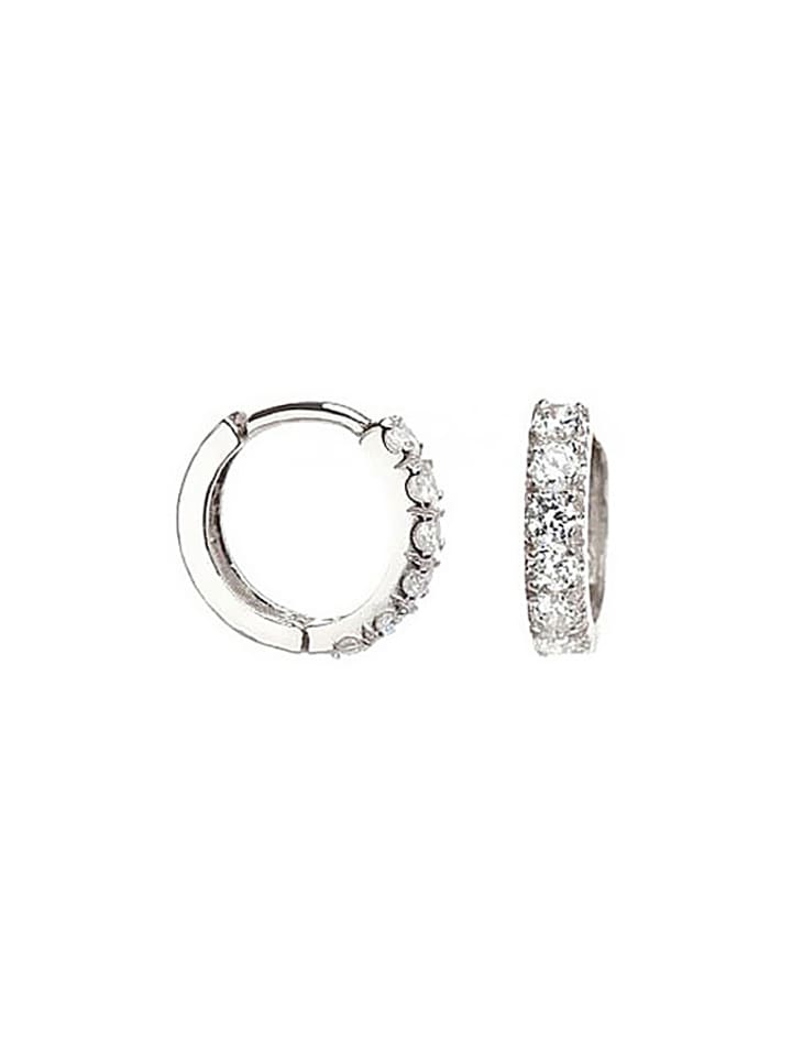 OR ÉCLAT Złote kolczyki-kreole z cyrkoniami rozmiar: onesize