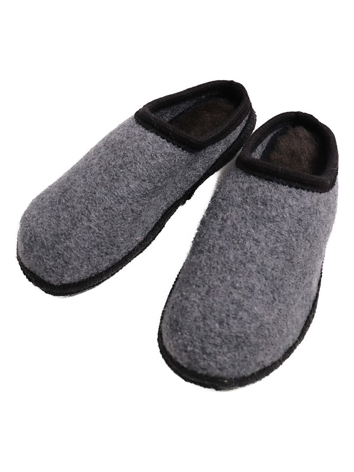 Kaiser Naturfellprodukte H&L Kapcie w kolorze szarym rozmiar: 39