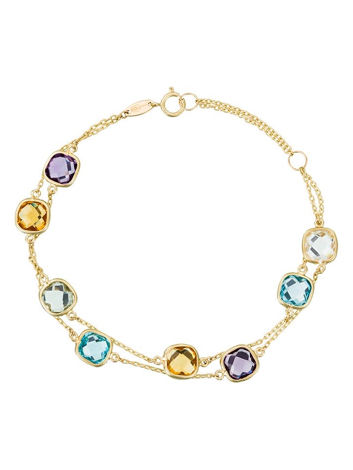 L instant d Or Złota bransoletka "Pépites Multicolores" z kamieniami szlachetnymi rozmiar: onesize