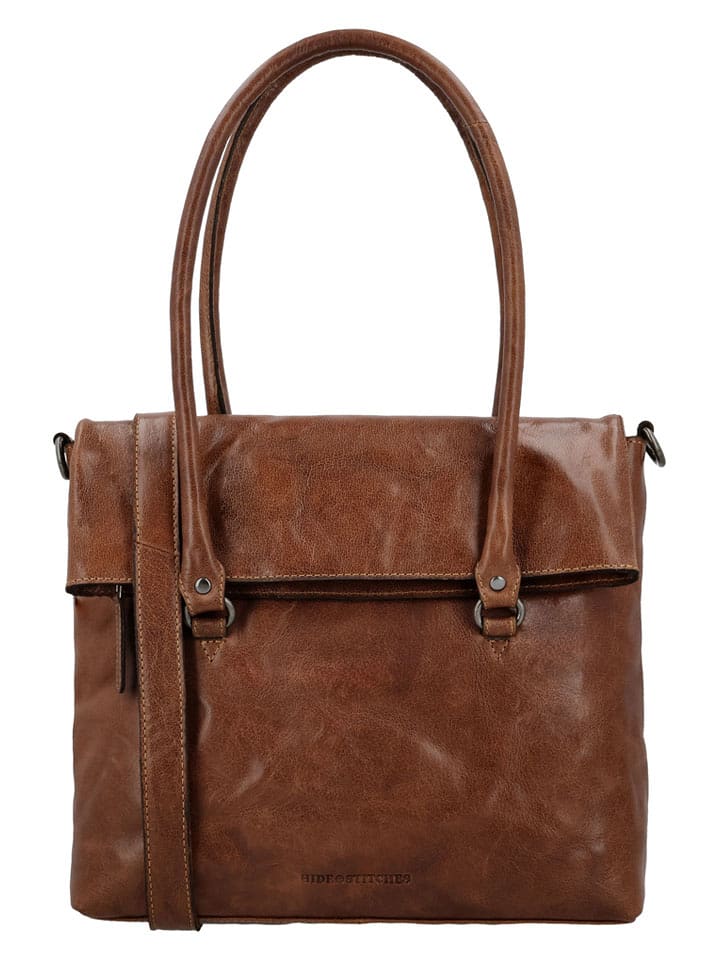 HIDE & STITCHES Skórzana torebka "Westland" w kolorze jasnobrązowym - 36 x 29 x 9 cm rozmiar: onesize