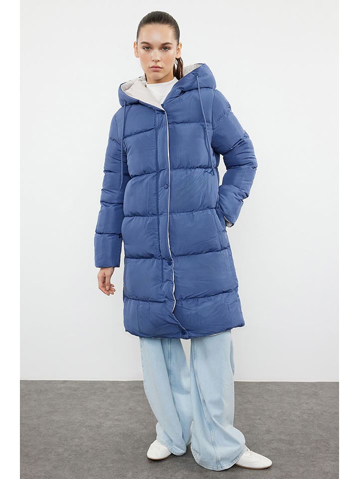 trendyol Płaszcz zimowy w kolorze szaro-granatowym rozmiar: XS