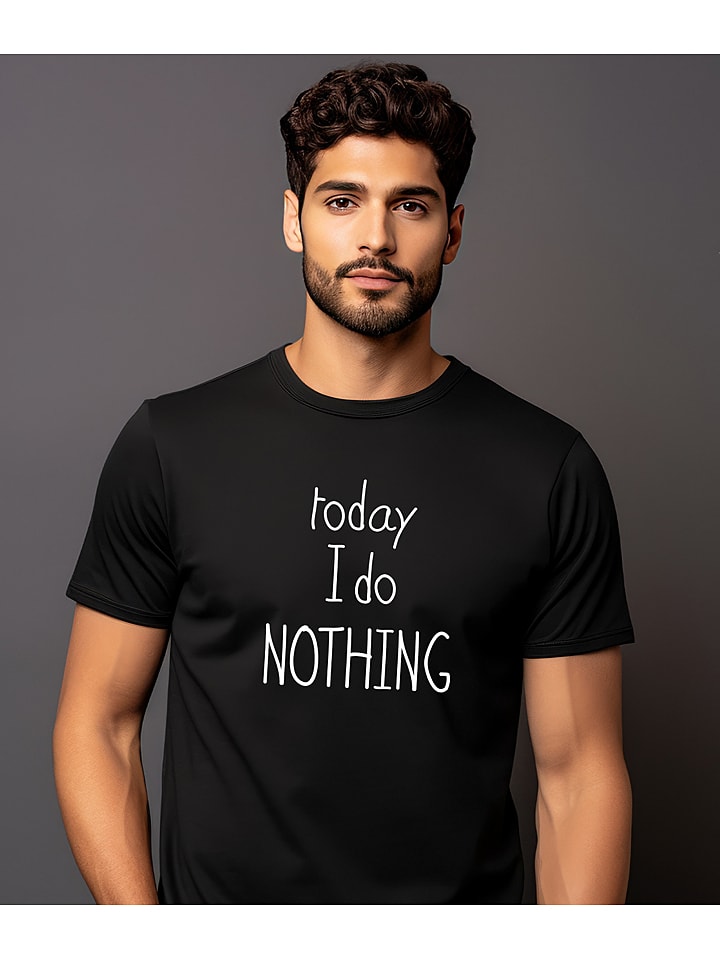 WOOOP Koszulka "Today I do nothing" w kolorze czarnym rozmiar: L