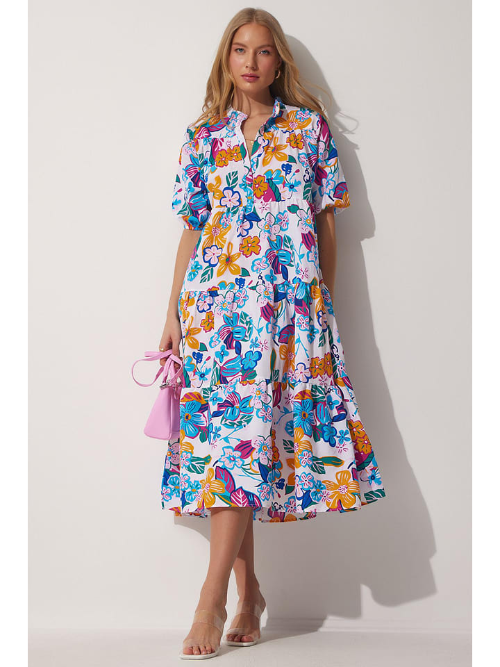 Happiness Istanbul Sukienka w kolorze jasnoróżowo-niebiesko-pomarańczowym rozmiar: 38