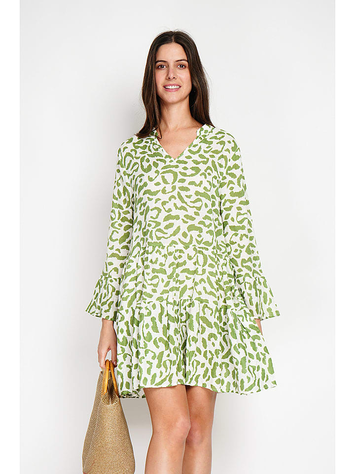 William de Faye Sukienka w kolorze biało-zielonym rozmiar: 34