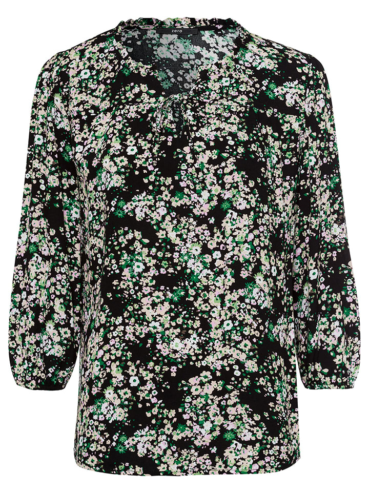 Zero Bluzka w kolorze czarno-zielonym rozmiar: 34