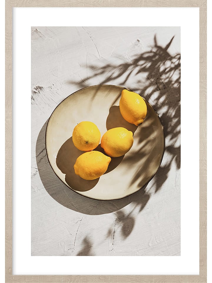 Ars Longa Druk artystyczny "Lemons on a plate" w ramce rozmiar: 70x100 cm