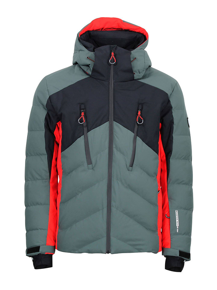 Peak Mountain Kurtka narciarska "Chalet" w kolorze zielono-pomarańczowym rozmiar: XXL