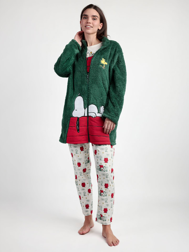 Peanuts Kurtka polarowa "Peanuts" w kolorze zielonym rozmiar: L