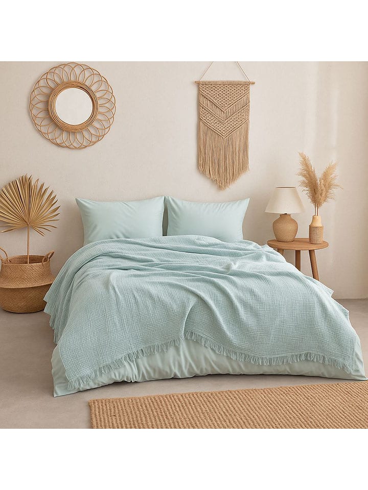 Mijolnir Narzuta "Muslin" w kolorze turkusowym rozmiar: 200x220 cm