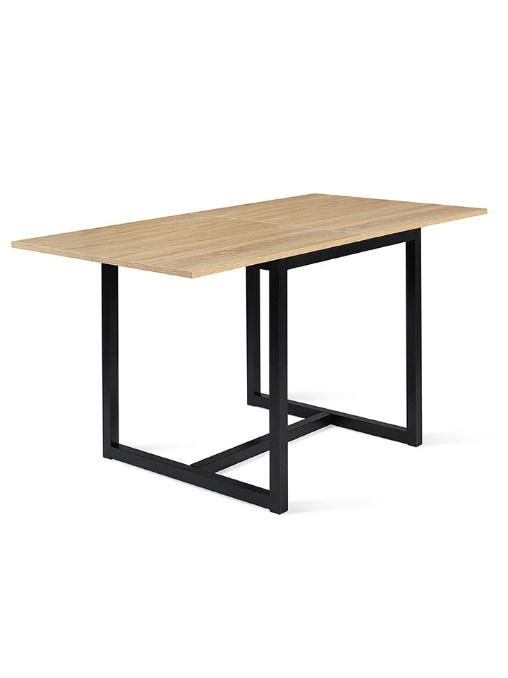 IDOMYA Factory Stół "Memphis" w kolorze jasnobrązowo-czarnym do jadalni - 80 x 78 x 78 cm rozmiar: onesize