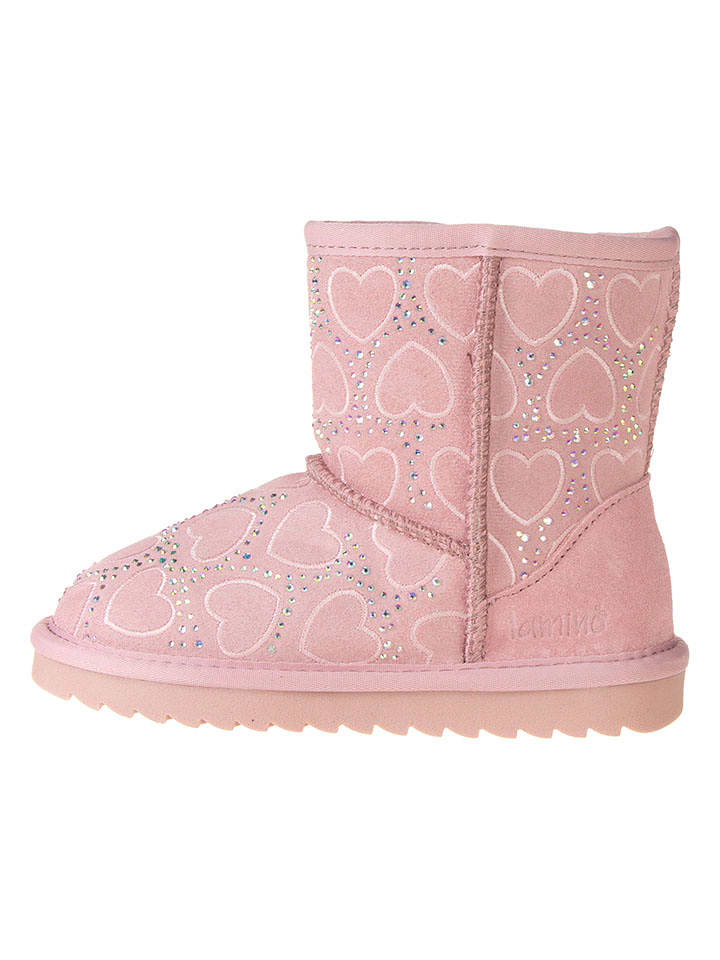 lamino Skórzane botki w kolorze jasnoróżowym rozmiar: 35