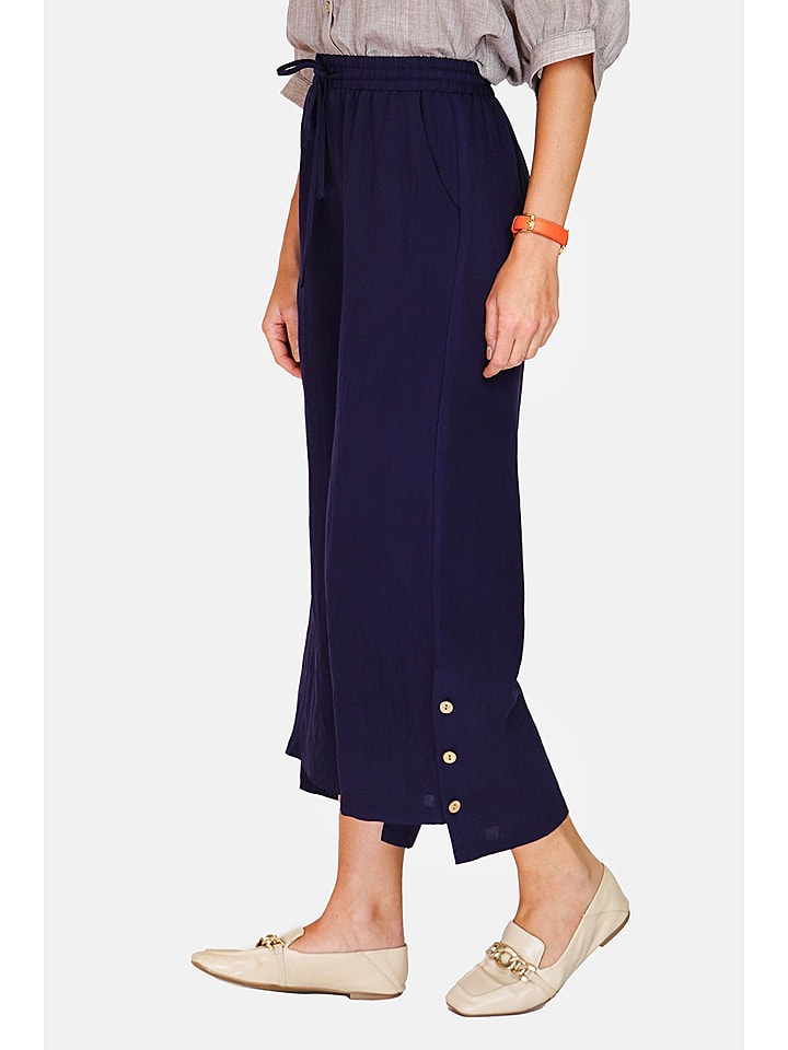 Le Jardin du Lin Spodnie w kolorze granatowym rozmiar: 34