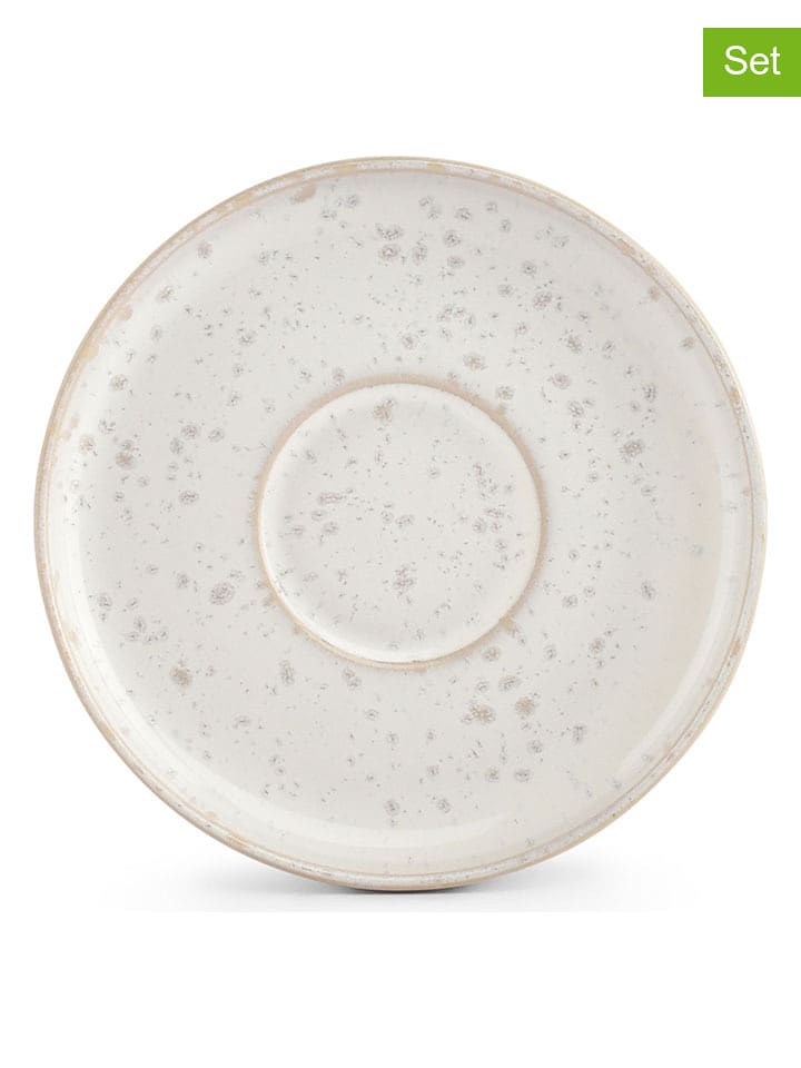 Salt and Pepper Spodki (4 szt.) "Curvy" w kolorze biało-beżowym - Ø 11 cm rozmiar: onesize