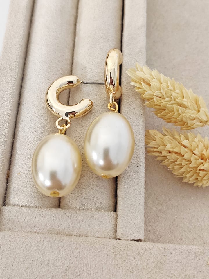 Nakkash Pozłacane kolczyki-wkrętki z perłami rozmiar: onesize