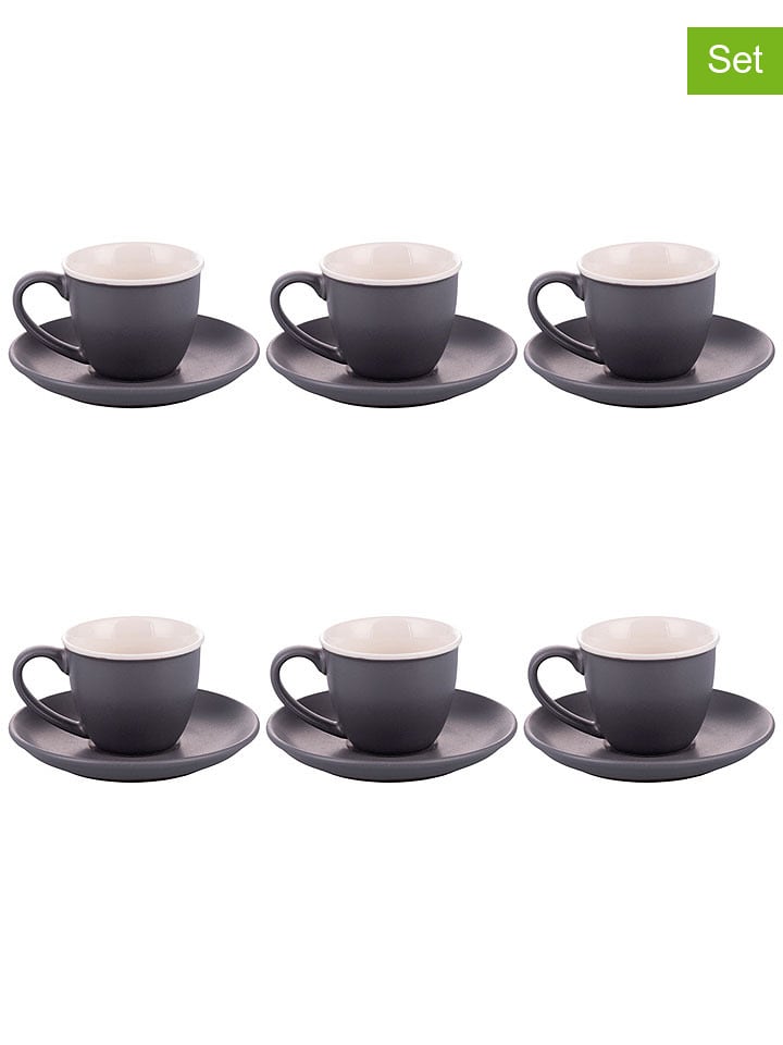 Villa d´Este Filiżanki (6 szt.) "Forma" w kolorze szarym - 100 ml rozmiar: onesize