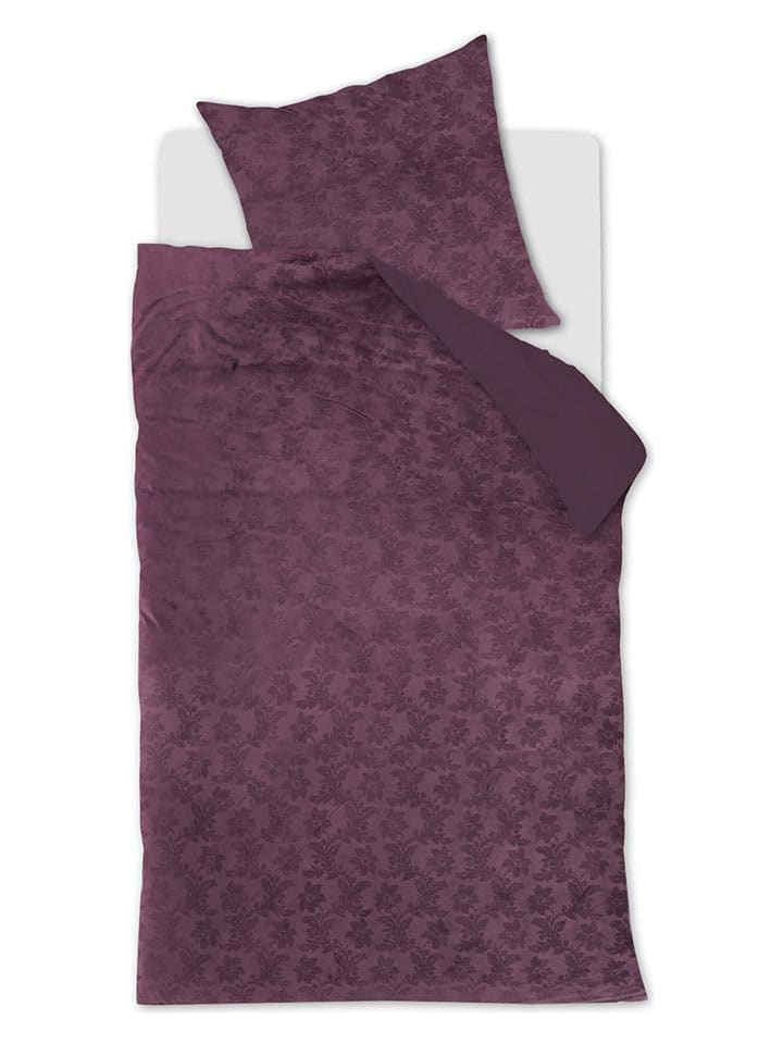 At Home Komplet pościeli aksamitnej "Forgotten" w kolorze fioletowym rozmiar: 155x220 cm