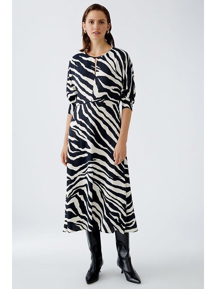 Oui Sukienka w kolorze kremowo-czarnym rozmiar: 36