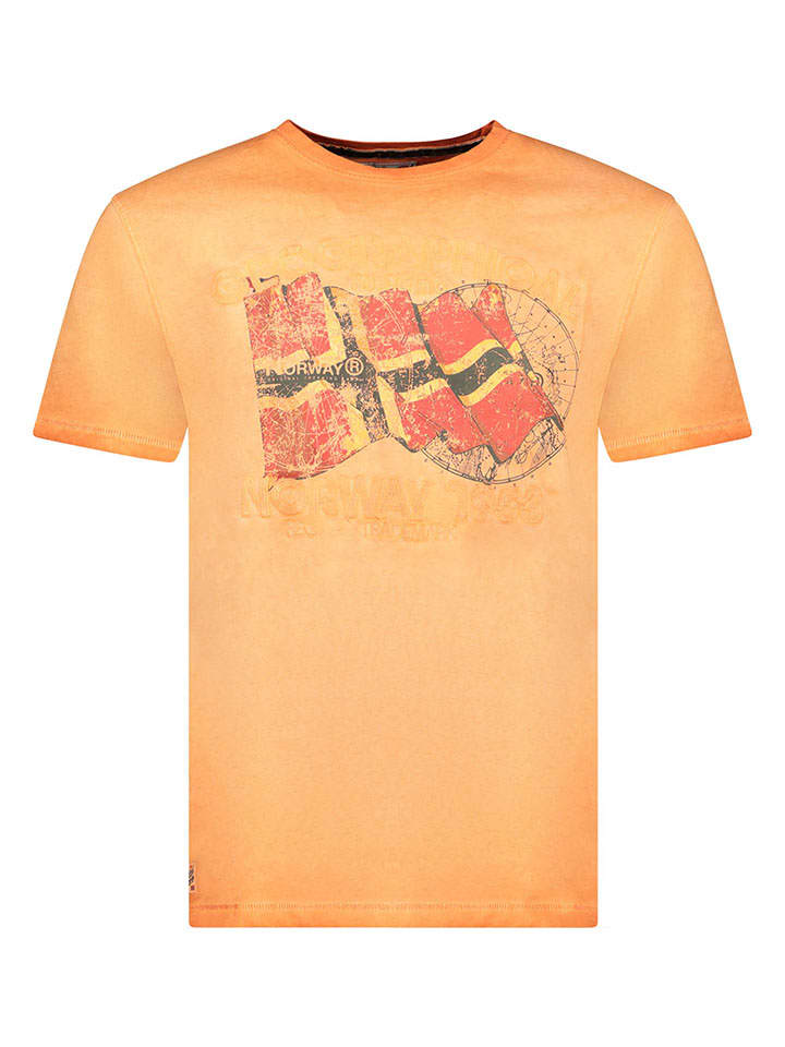 Geographical Norway Koszulka "Japoral" w kolorze pomarańczowym rozmiar: M