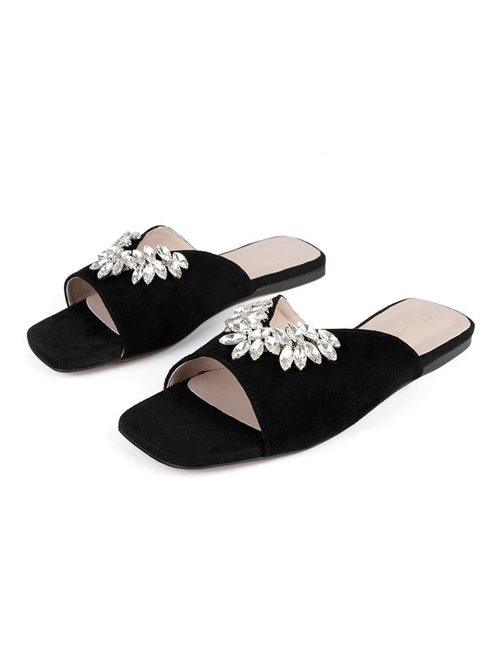 loft37 Skórzane klapki w kolorze czarnym rozmiar: 41