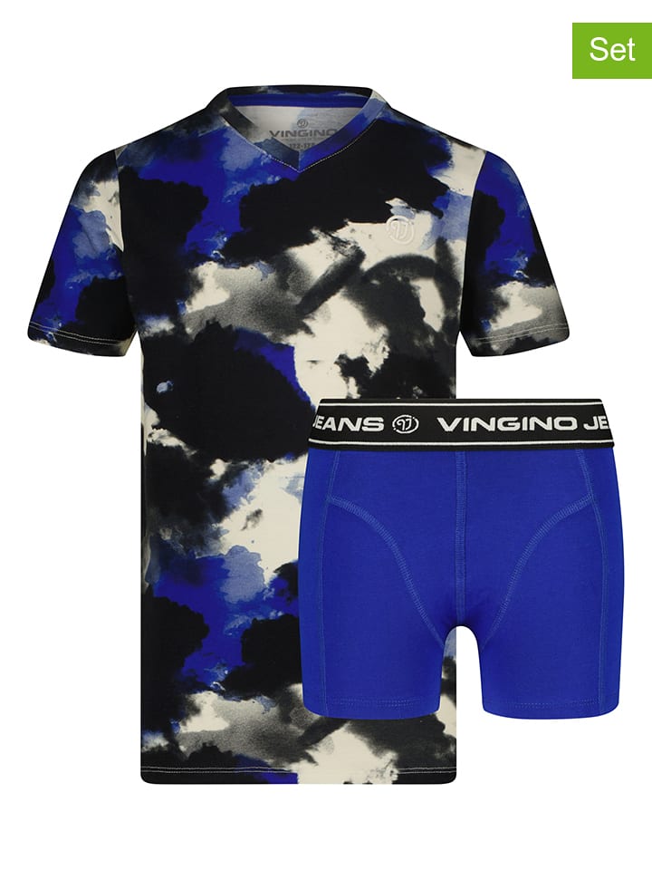 Vingino 2-częściowy zestaw bielizny w kolorze niebiesko-czarnym rozmiar: 98/104