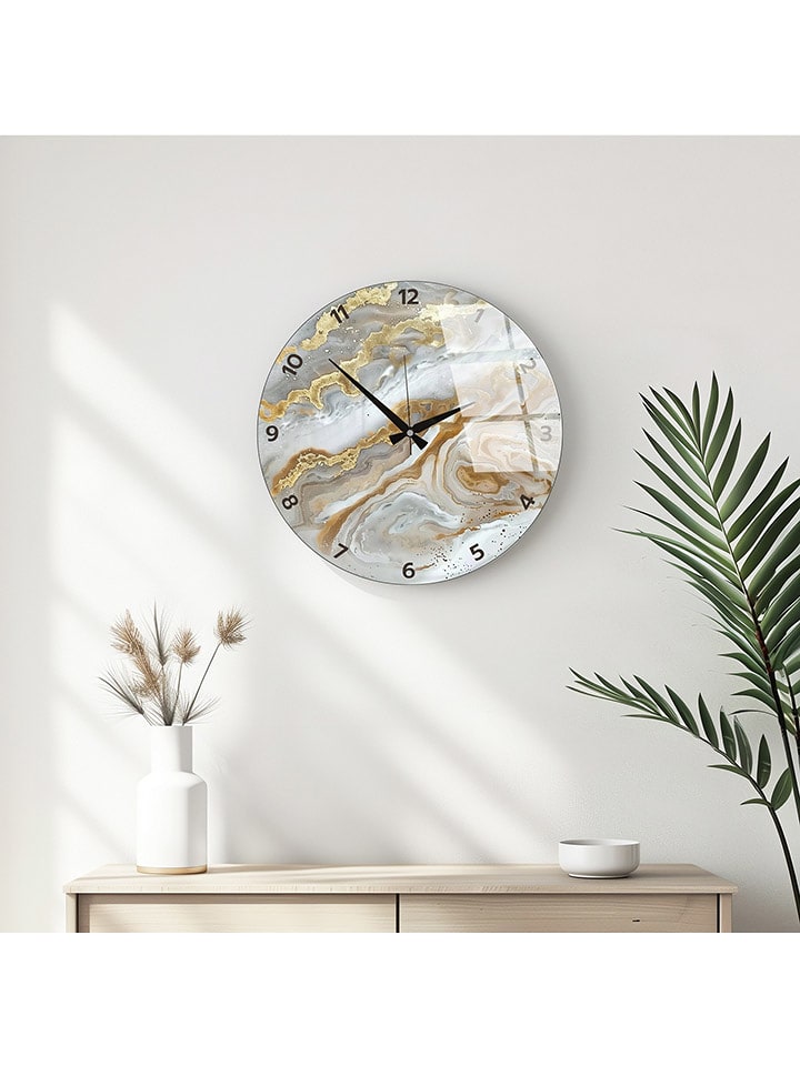 ABERTO DESIGN Zegar ścienny w kolorze złoto-jasnobrązowym - Ø 40 cm rozmiar: onesize