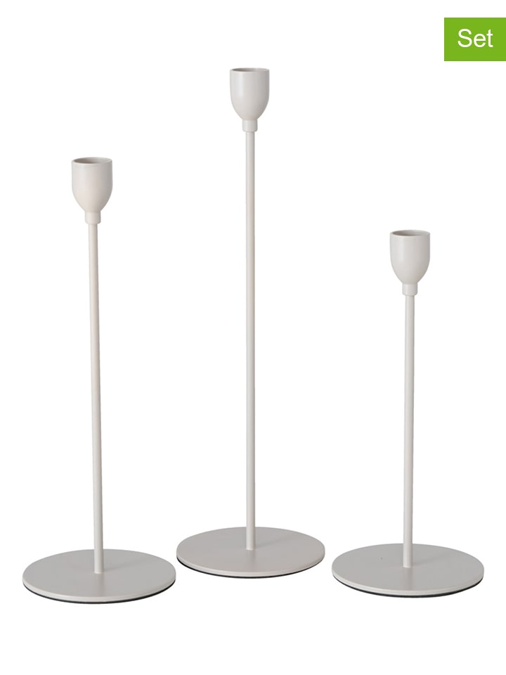 Boltze Świeczniki (3 szt.) "Malte" w kolorze beżowym rozmiar: onesize