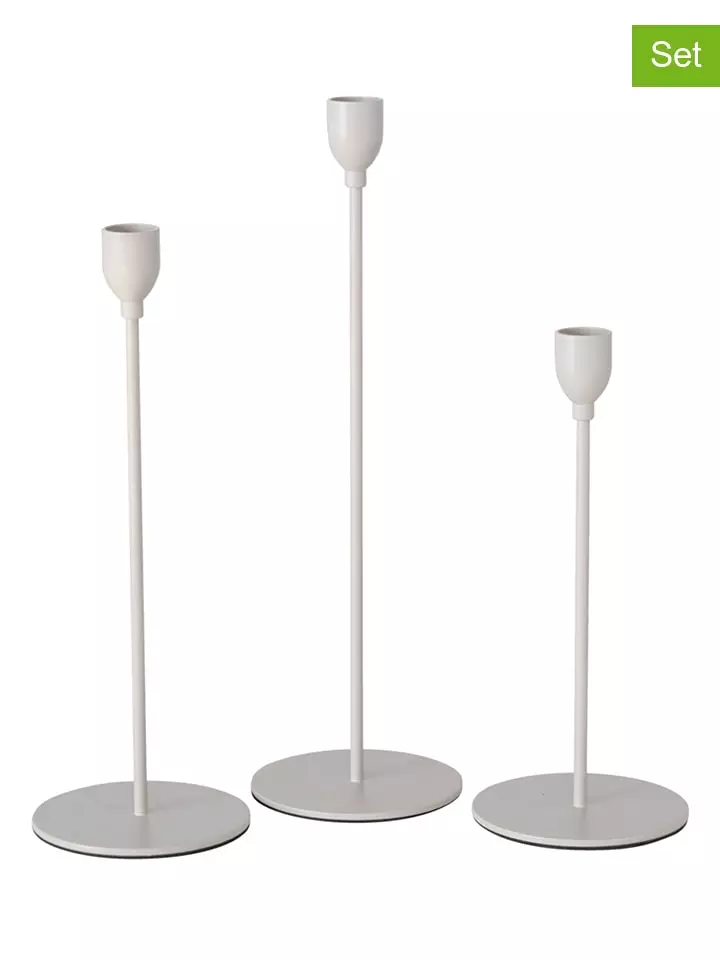 Boltze Świeczniki (3 szt.) "Malte" w kolorze beżowym rozmiar: onesize