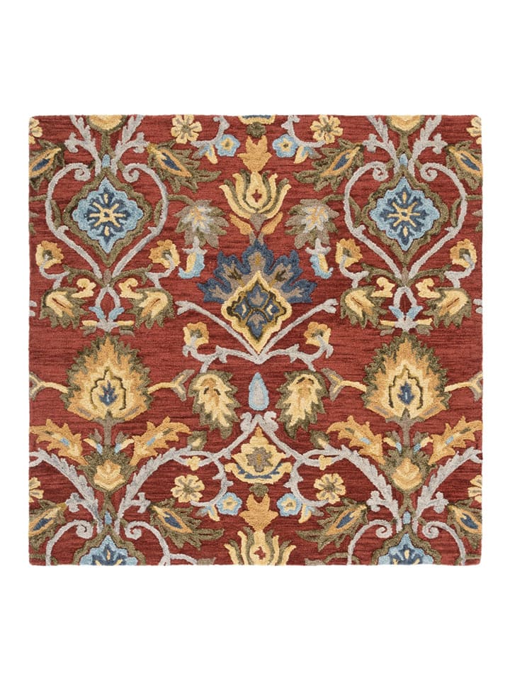 Safavieh Wełniany dywan "Blossom" w kolorze czerwonym ze wzorem rozmiar: 122x122 cm