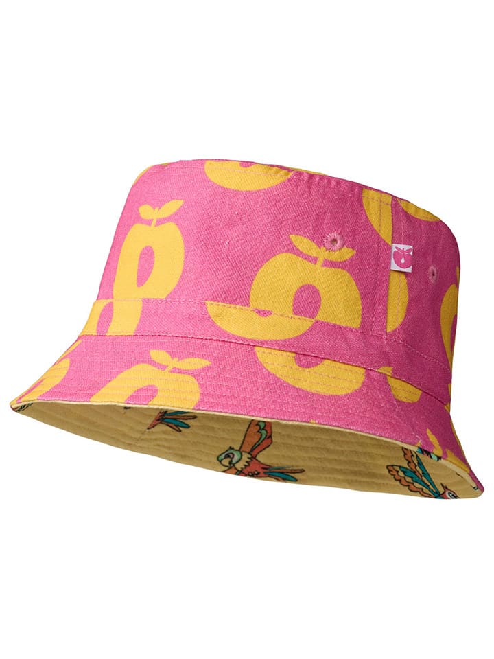 Småfolk Dwustronny kapelusz w kolorze różowo-żółtym rozmiar: 54-56 cm