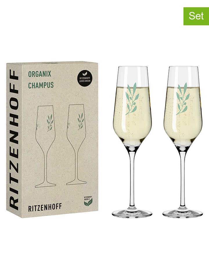RITZENHOFF Kieliszki (2 szt.) "Organix 1 - R. Bohnenberg" do szampana - 250 ml rozmiar: onesize