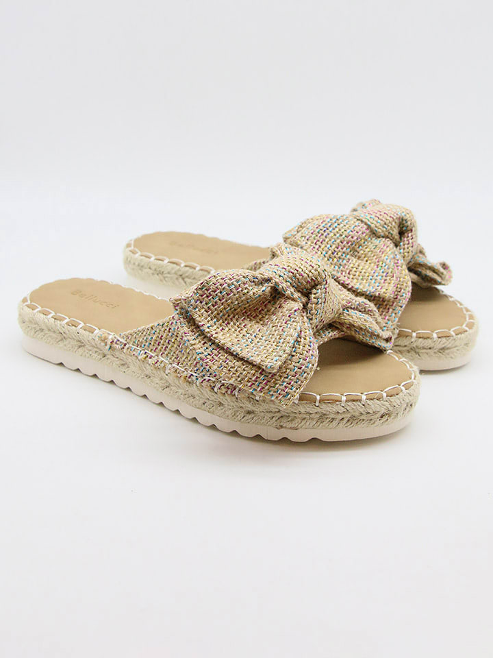 Bellucci Klapki w kolorze beżowym ze wzorem rozmiar: 40