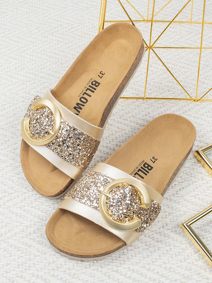 billowy Klapki w kolorze złotym rozmiar: 39