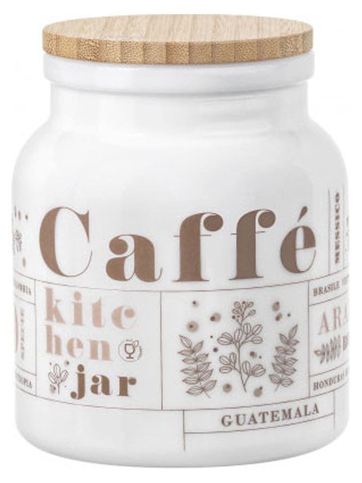 Trendy Kitchen by EXCÉLSA Pojemnik "Victoriana" w kolorze biało-brązowym na kawę - 1 l rozmiar: onesize