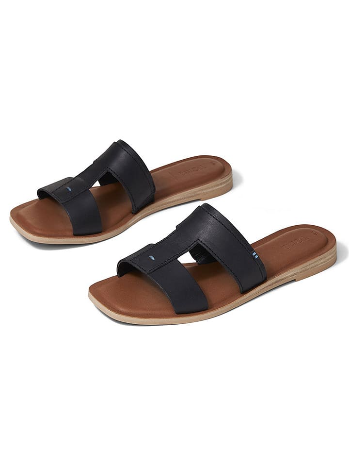 TOMS Skórzane klapki w kolorze czarnym rozmiar: 36