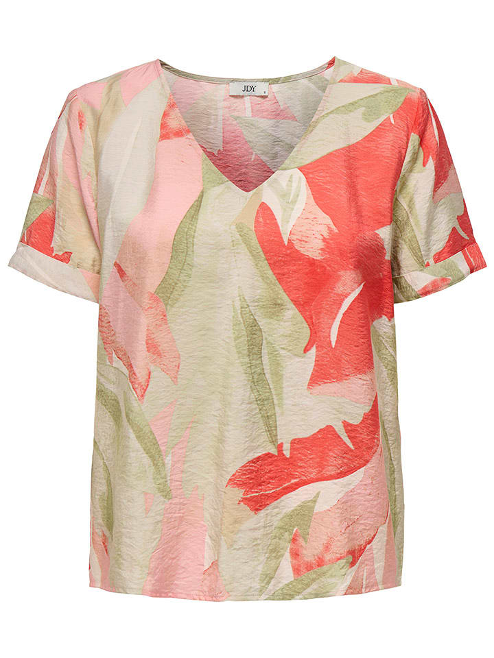 JDY Koszulka w kolorze zielono-czerwonym rozmiar: XS